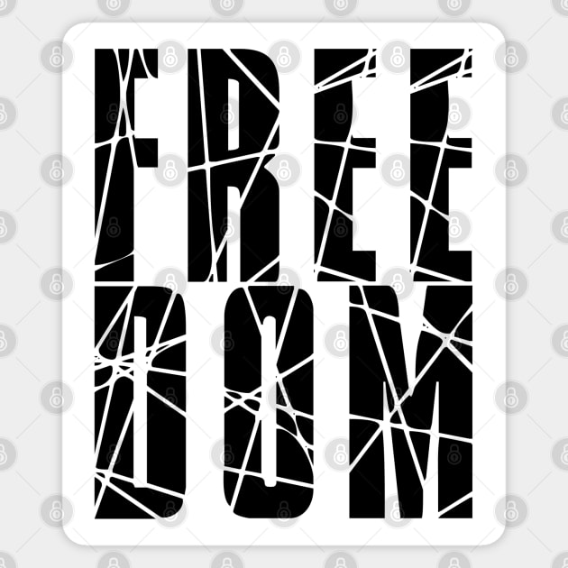 FREEDOM – (black version) Sticker by My Tiny Apartment